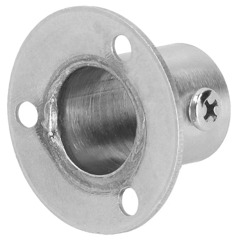 Heavy Duty Flanged Holder Base For Closet Rods And Wardrobe Shelving, Stainless Steel Tube Bracket With Screws, Thickened Flange Socket