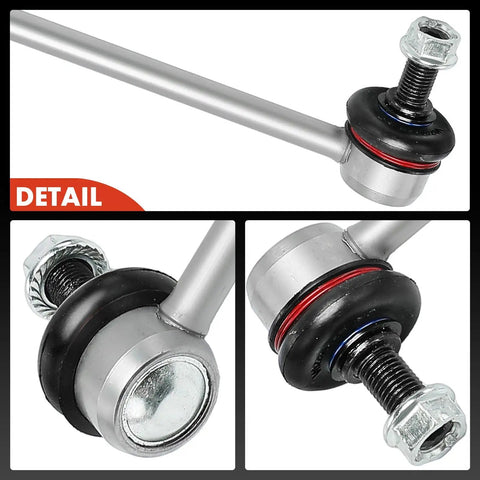 Close-up of Two Front Sway Bar Links For Honda HRV 2016 2022 Stabilizer End Links Replacement Kit with bolt and joint details