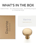 Champagne Bronze Cabinet Knobs 1 Inch Round Drawer Knob Set 30 Pack With 60 Screws For Easy Mount on box, card, and knob