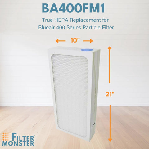 Replacement Air Purifier Filter For Blueair 400 Series, Compatible With Classic Models 402 403 405, 10x21 inches, white