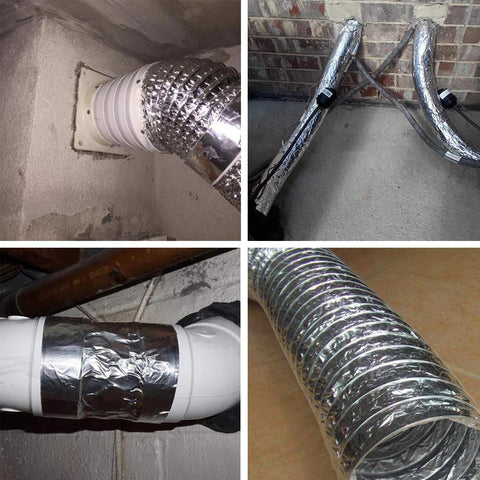 HVAC aluminum foil tape on duct joints; 2 in x 70 yd, 3.6 mil, silver.