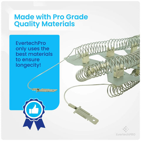 All In One Dryer Heating Element Kit For Samsung And Whirlpool Complete Heater Assembly visible with quality materials badge
