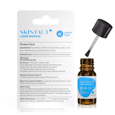 Waterproof Liquid Bandage With Centella Asiatica Extract For Minor Cuts And Scrapes, 0.3 Oz bottle with brush applicator