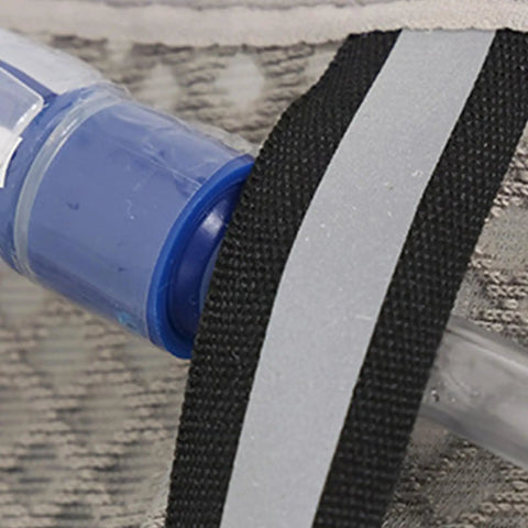Close-up of Hydration Vest With Reflective 5L Waterproof Water Backpack nozzle and strap detail