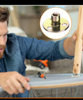 Top Notch Zinc Plated Steel M6 Thread Tee Nuts With Matching Screws Rock Solid 8 Pack Female Thread Plates being used to secure furniture.
