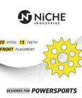 Beefed-Up Drive Sprocket And Chain Combo For Honda Grom 125 Front 15T And Rear 38T, 420 Pitch X Ring Chain, 108 Links