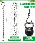 Two Pack Heavy Duty Hanging Chains For Bird Feeders Planters Lanterns And Ornaments Black Nine Point Five Inch Supports Up To Twenty Lbs Adjustable Hook To Shorten Or Extend No Fuss Install And Remove For A Flexible Do It Yourself Setup