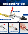 AC Flush Kit For Automotive Air Conditioning Cleaning spray gun with metal trigger and brass hose adapter