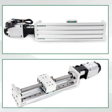 Badass Heavy Duty Cnc Linear Stage Actuator With 400W 220V Servo Motor And Driver Xyz Axis Slide Table 300Mm Stroke rail guide close up