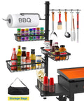 Griddle Caddy Organizer For Outdoor Grilling, Upgraded Utensil And Condiment Caddy With Paper Towel Holder, Four Direction Mount