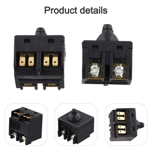 Push Button Switch Replacement Kit For 100mm 4 Inch Angle Grinders And Polishers Durable Plastic And Metal Construction Includes Two Switches For Spare Use Or Dual Tool Setup Easy Install Power Tool Part
