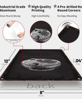 Dimensions and details of Funny Ramen Menu Metal Sign Tin Wall Art 8x12 Inch Vintage Rustic Decor with high quality printing and pre-drilled holes.