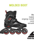 RB 80 Inline Skates Black Red Size 8 For Men And Women, Super Comfortable Fit, Lightweight Frame with Smooth Wheels