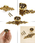 Euro Rose Floral Ivory Cabinet Knobs With Backplates Set Of 5 Drawer Pulls in vintage style featured in different views
