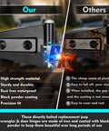 Comparison of heavy duty four door hinge assembly kit for 2007 to 2018 Jeep Wrangler JK JKU and inferior hinges.