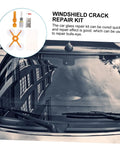 Quick Fix Windshield Crack Repair Kit For Cars shown with tools and a repaired windshield surface