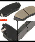Rock Solid Front Ceramic Brake Pads Compatible With Hyundai Kia 2 Pack shown from multiple angles, highlighting material and design details.