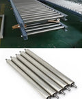 Solid Build Stainless Steel Conveyor Rollers 5 Pack Non Powered Belt Idlers 39.4 Inches Long for smooth material handling.
