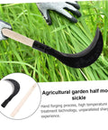 Long Handle Garden Sickle for Weeding and Cultivating Built Tough Manganese Steel Grass Cutter with Comfortable Grip in use