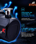 XYCLE 12000 Lb Electric Winch With Synthetic Rope showing precision die-cast aluminum alloy housing and 12K rating.