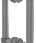 Back To Back Shower Door Pull 6 Inch With Grooved Accent Matte Gray Finish, Solid Brass Bathroom Hardware For Contemporary Style