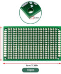 Close-up of Double Sided FR4 PCB Prototyping Board Kit 10 Pack 4x6 Cm Solderable Protoboard For Arduino Projects And DIY Electronics
