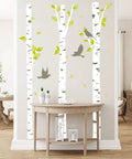 Big Birch Tree Wall Sticker With Birds For Cozy Bedroom Living Room Dining Room 205 Cm Tall Removable Waterproof
