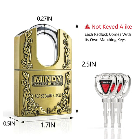 Heavy Duty 40 Mm Shrouded Hardened Keyed Padlock With Three Removable Keys Built Like A Tank Hella Secure For Warehouse Gate Toolbox Ammo Box And Outdoor Gear Protection