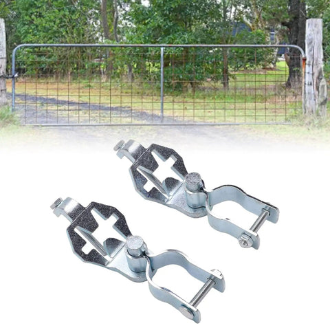 Two Pack T Post Gate Hinge Kit Galvanized Iron Hinge Pins For Chain Link Fence Gates With One And Three Eighths Inch Hinged Eyes