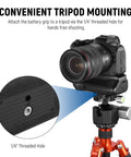 Battery Grip Upgrade For BG R10 For Canon EOS R5 R5C R6 R6 Mark II Mirrorless Cameras Runs On LP E6 Series Batteries mounted on tripod