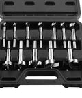 Premium 12 Piece Forstner Bit Set Crafted From Hardened High Speed Steel Precision Wood Drilling Tools in black case