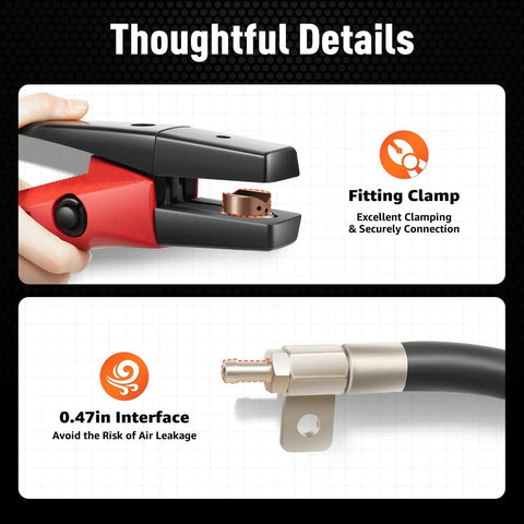 Close-up of Beefy 1000 Amp Carbon Arc Gouging Torch fitting clamp and 0.47in interface detail, high current air arc tool.