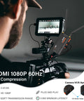 1080P Wireless HDMI Transmitter And Receiver Kit With 820 Ft Range Loop Out And IR Remote Streaming attached to camera