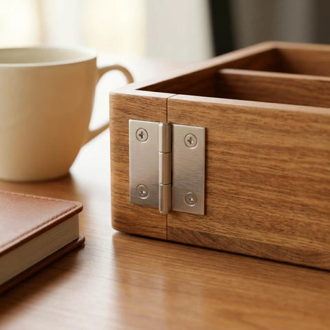 Close-up of 30 Pack 1 Inch Stainless Steel Mini Hinges With Screws For Wooden Boxes Cabinets And Drawers Ideal For DIY Projects