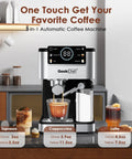 Home Barista Espresso Machine With 20 Bar Pressure And Integrated Milk Frother For Silky Cappuccino brewing espresso and cappuccino.