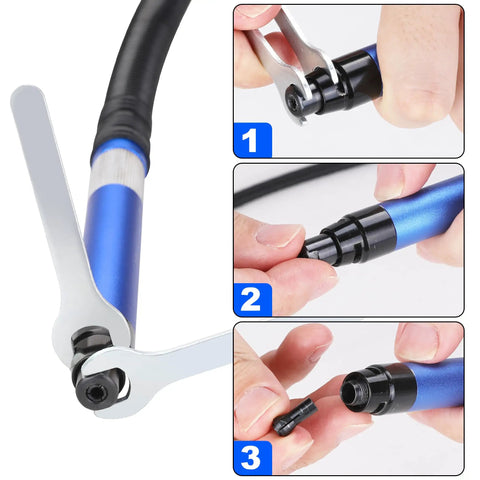 Professional Grade Heavy Duty 1/8 Inch Pneumatic Air Die Grinder Kit With 55 Foot Flex Hose, 56000 RPM Speed control adjustments.