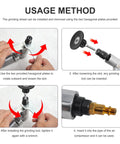 Pro Grade 1/4 Inch Air Angle Die Grinder With Built In Regulator And Variable Speed Throttle installation steps using hexagonal plates.
