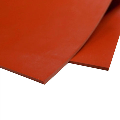 Red Silicone Rubber Sheet 60A Durometer One Thirty Second Inch Thick Nine By Twelve Inch No Adhesive Backing High Temp Gasket