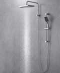 Dope Spa Like Rain Shower Kit With Handheld 12 Inch Square Rain Head With 14 Inch Extension Arm in chrome finish mounted on wall