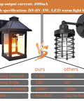 Comparison of 2 Pack Solar Lanterns Outdoor Waterproof IP65 with 3 Modes Wireless Dusk To Dawn Motion Sensor LED Sconce Lights