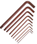 Premium 9 Piece Ball Head Hex Key Wrench Set Made From Alloy Steel With Long Arms For Tight Spots And Deep Holes Perfect For Furniture Assembly Car Fixes Or Home Upgrades That Get The Job Done Right, angled set