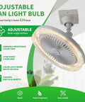 Ten Inch Screw In Ceiling Fan With Light Socket And Remote Controlled Dimmable Led Bulb Three Speeds adjustable multi-angle airflow