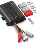 12V 40A DC-DC Battery Charger With MPPT Solar Controller Dual Input Smart Charger with connectors and cables.
