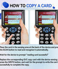 Steps to copy a card using a Multi-Frequency RFID Card Duplicator And Copier for access control and home security.