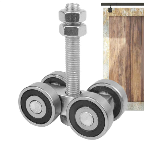 Beefy Heavy Duty Sliding Door Roller Replacement Kit With Steel Track Wheel Hanger And Barn Door Rail Trolley, suitable for large panels