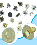 40 Sets Magnetic Snaps For Purses And Bags, 18mm Rustproof Fasteners Replacement Kit In 4 Colors, with washers and parts