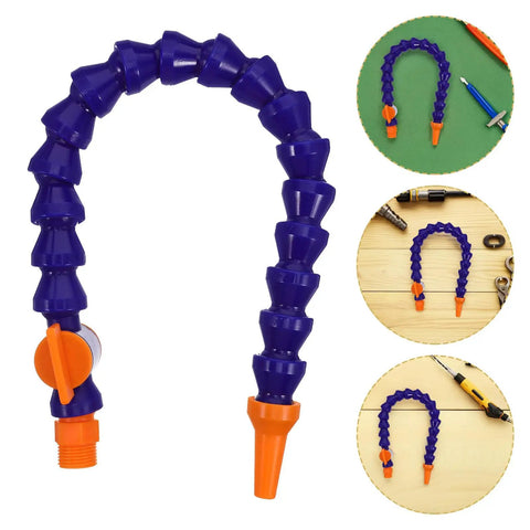 Plastic Air Hose Nozzle Fits Milling Machine Air Compressor Sick Design Cleans Dust Fast Cooling And Portable Misting System Ideal For Drill Mill Engraver Needs Airflow Keeps Gear Chill Heavy Duty Work Badass Pressure Super Solid, blue plastic flexible nozzle with orange tip and valve