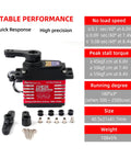 Beefy 55Kgcm Brushless Waterproof IP68 RC Servo With 7.4V High Torque Motor shown with mounting hardware