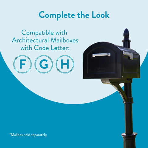 All Weather Aluminum Mailbox Post Built For Outdoors With A Tough As Nails Lightweight Feel, Powder Coated Finish, Model 7510B10 Black