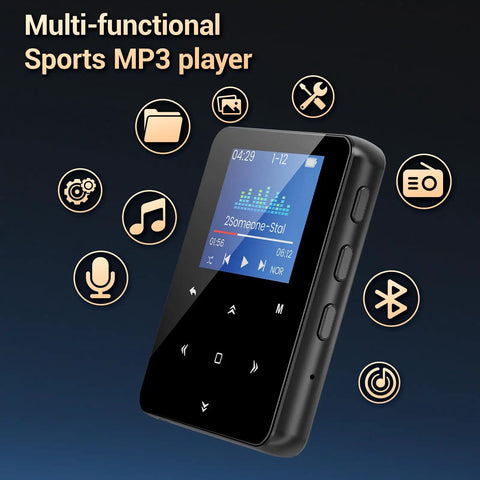 64GB Bluetooth 5.3 MP3 Player With Hi Fi Lossless Sound, Pocket Size For Running And Workouts, Built In Speaker, FM Radio